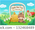 馬年新年素材2026年馬與牧場屋1 132468489
