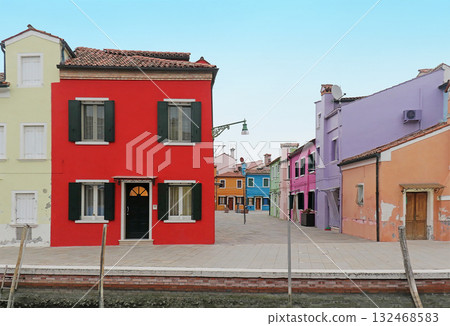 Colorful houses street Colorful houses street 132468583
