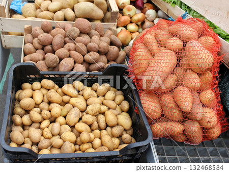 Different potatoes on market 132468584