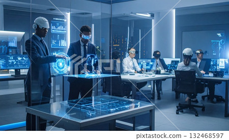 未來派辦公室中的商業概念 132468597