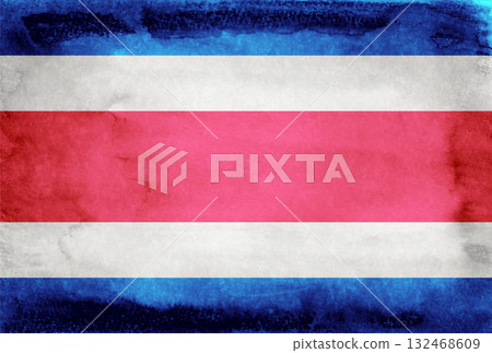 日本紙背景上的哥斯大黎加國旗 132468609