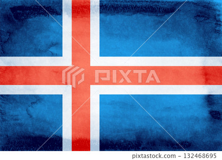 Iceland flag on Japanese paper background Iceland flag on Japanese paper background 132468695
