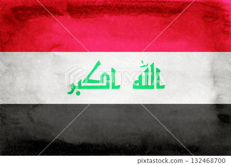 日本紙背景上的伊拉克國旗 132468700