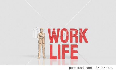 The Work and Life for Background concept 3d Rendering. 132468789