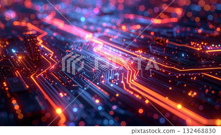 具有流線的數位電路板的動態技術背景 132468830