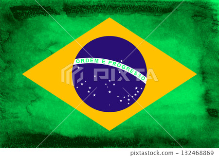 巴西國旗日本紙背景 132468869