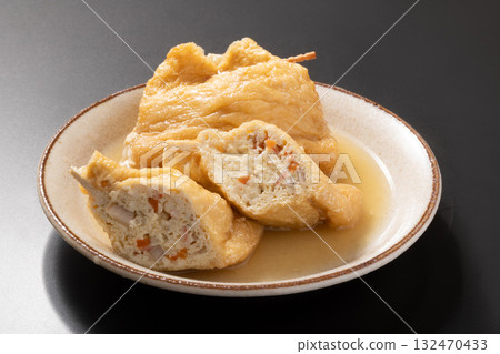 Tofu and vegetable wrapped in deep-fried tofu - Ganmo Tofu and vegetable wrapped in deep-fried tofu - Ganmo 132470433