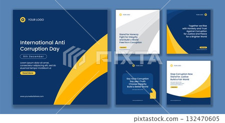 International Anti Corruption Day Social Media Post Flat Cartoon Templates Background Illustration International Anti Corruption Day Social Media Post Flat Cartoon Templates Background Illustration 132470605