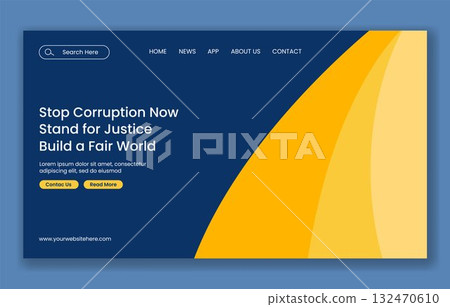 Flat Cartoon Hand Drawn Template for International Anti-Corruption Day Social Media Landing Page 132470610