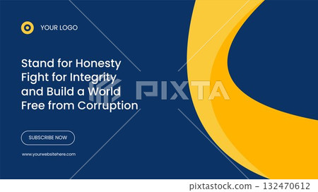 Flat Cartoon Hand Drawn Thumbnail for International Anti-Corruption Day Background Template 132470612