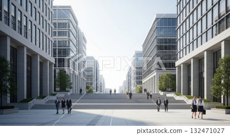 城市辦公區寬樓梯的城市背景 — 時尚廣告背景 8k 132471027