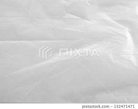 Plastic White Bag Wrap Film Grunge Overlay Effect Background Mockup Foil Pack Design Wrnkle Abstract Grey Texture Pattern Element Clear Polyethylene Wrapper Pattern Material Layer Surface Template. 132471471