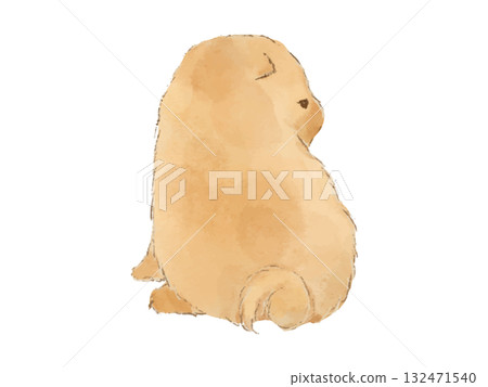 Cute puppy painted in watercolor Cute puppy painted in watercolor 132471540