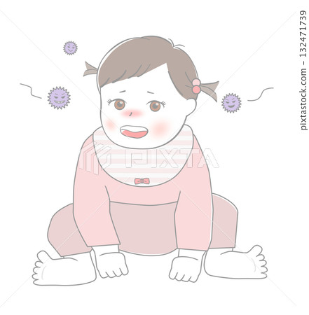 Baby infected with virus Baby infected with virus 132471739