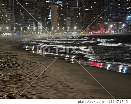 luminous skyline with diverse architecture reflected in tranquil waters during lively nocturnal luminous skyline with diverse architecture reflected in tranquil waters during lively nocturnal 132471745