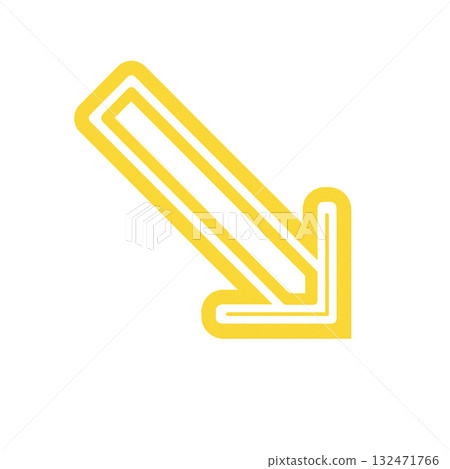 Bright yellow arrow icon, yellow arrow mark for warning, positive and eye-catching yellow direction sign Bright yellow arrow icon, yellow arrow mark for warning, positive and eye-catching yellow direction sign 132471766
