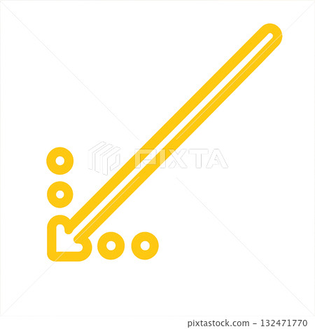 Bright yellow arrow icon, yellow arrow mark for warning, positive and eye-catching yellow direction sign 132471770