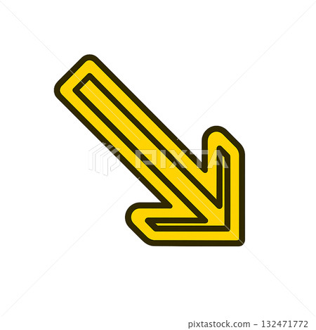 Bright yellow arrow icon, yellow arrow mark for warning, positive and eye-catching yellow direction sign Bright yellow arrow icon, yellow arrow mark for warning, positive and eye-catching yellow direction sign 132471772