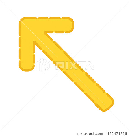 Bright yellow arrow icon, yellow arrow mark for warning, positive and eye-catching yellow direction sign 132471816