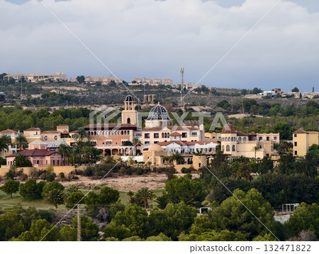 serene coastal village, picturesque hilltop settlement with ancient architecture and scenic views 132471822