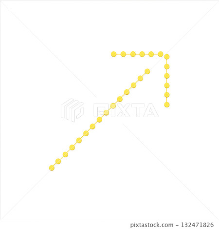 Bright yellow arrow icon, yellow arrow mark for warning, positive and eye-catching yellow direction sign 132471826