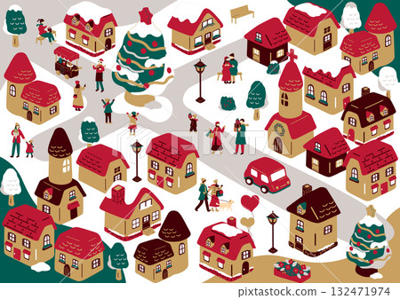 Christmas-colored streets 132471974