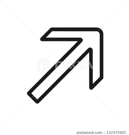 簡單的黑色箭頭圖示、單調的黑色箭頭標記、時尚的黑色方向標誌 簡單的黑色箭頭圖示、單調的黑色箭頭標記、時尚的黑色方向標誌 132472007