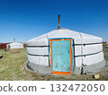 Blue sky and Mongolian ger 132472050