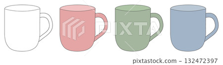 一組 4 個色彩柔和的馬克杯 一組 4 個色彩柔和的馬克杯 132472397