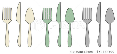 刀叉湯匙顏色變化套裝 刀叉湯匙顏色變化套裝 132472399