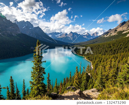 Blue sky and beautiful lake Blue sky and beautiful lake 132473290