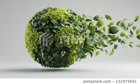 Green leaf globe environmental concept sustainability nature ecology climate change green energy earth natural fresh growth healthy plant foliage Green leaf globe environmental concept sustainability nature ecology climate change green energy earth natural fresh growth healthy plant foliage 132473691