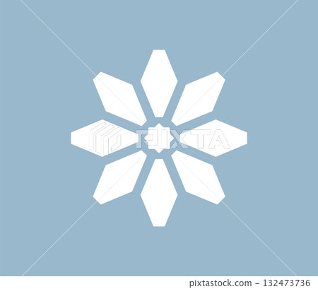 White snowflake icon illustration vector 132473736