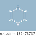 White snowflake icon illustration frame vector 132473737