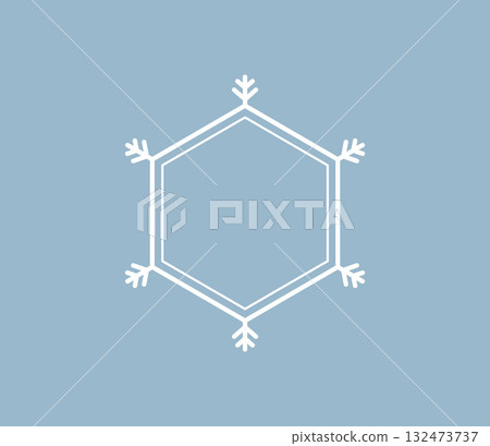 White snowflake icon illustration frame vector 132473737