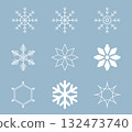 White snowflake icon illustration set vector 132473740