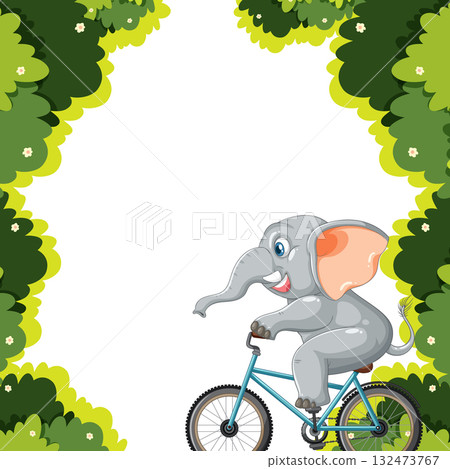 Elephant Riding a Bicycle in Nature Elephant Riding a Bicycle in Nature 132473767