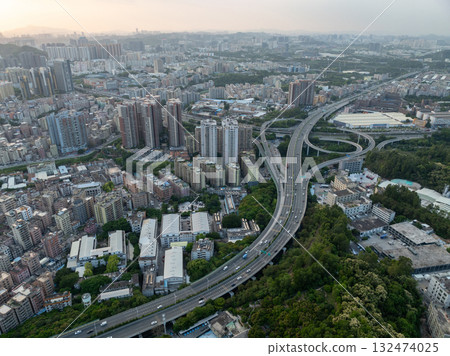 Aerial view of landscape in China 132474025