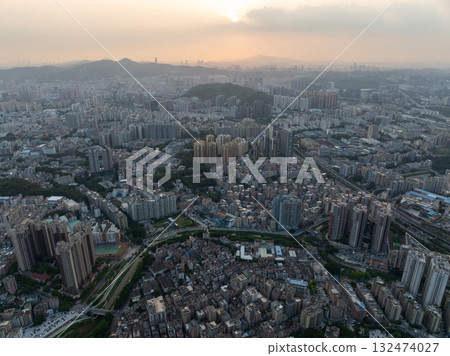 Aerial view of landscape in China 132474027
