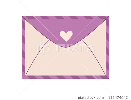 Pink envelope with a heart, perfect for sending a romantic note or message. Ideal for Valentines Day celebration, holiday greetings, and cute invitations. Flat cartoon graphic style illustration, Pink envelope with a heart, perfect for sending a romantic note or message. Ideal for Valentines Day celebration, holiday greetings, and cute invitations. Flat cartoon graphic style illustration, 132474042