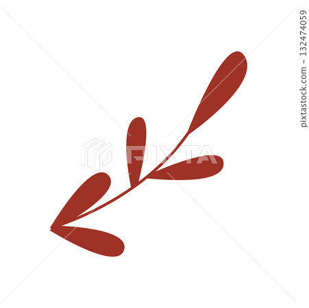 Flat leaf element with plant design for craft activity or decoration. Cute character in DIY school project style. Concept of creativity, art, and hands activities for children. 132474059