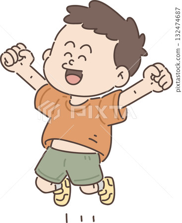 For childcare, welfare, and education | Boys' poses [Happy boys] 132474687