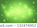 Green Bokeh Light Background with Soft Glowing Particles, Abstract Fresh Nature Blur Design for Spring and Eco Concept 132474952