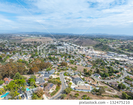 Aerial view of houses in Oceanside town in San Diego, California. USA Aerial view of houses in Oceanside town in San Diego, California. USA 132475210