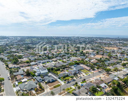 Aerial view of houses in Oceanside town in San Diego, California. USA Aerial view of houses in Oceanside town in San Diego, California. USA 132475224