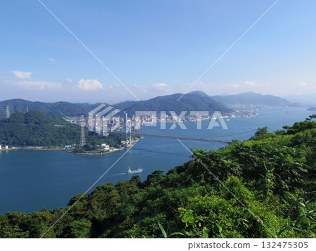 The Kanmon Straits as seen from Shimonoseki City, Yamaguchi Prefecture 132475305