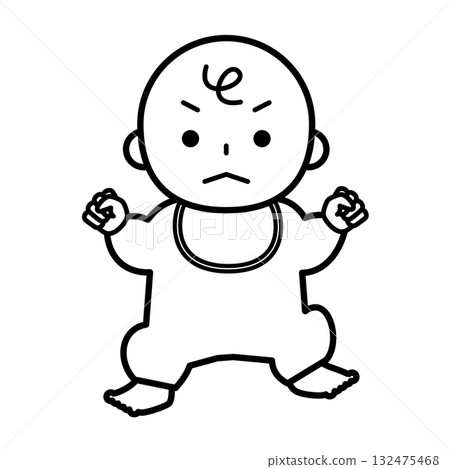 Full-body illustration of an angry baby Full-body illustration of an angry baby 132475468
