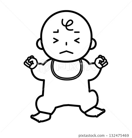 Full-body illustration of a crying baby Full-body illustration of a crying baby 132475469