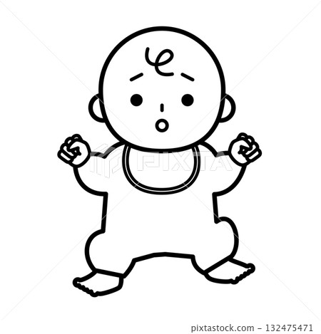 Illustration of a baby with doubts 132475471