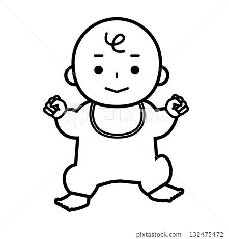 Full-body illustration of a happy baby 132475472